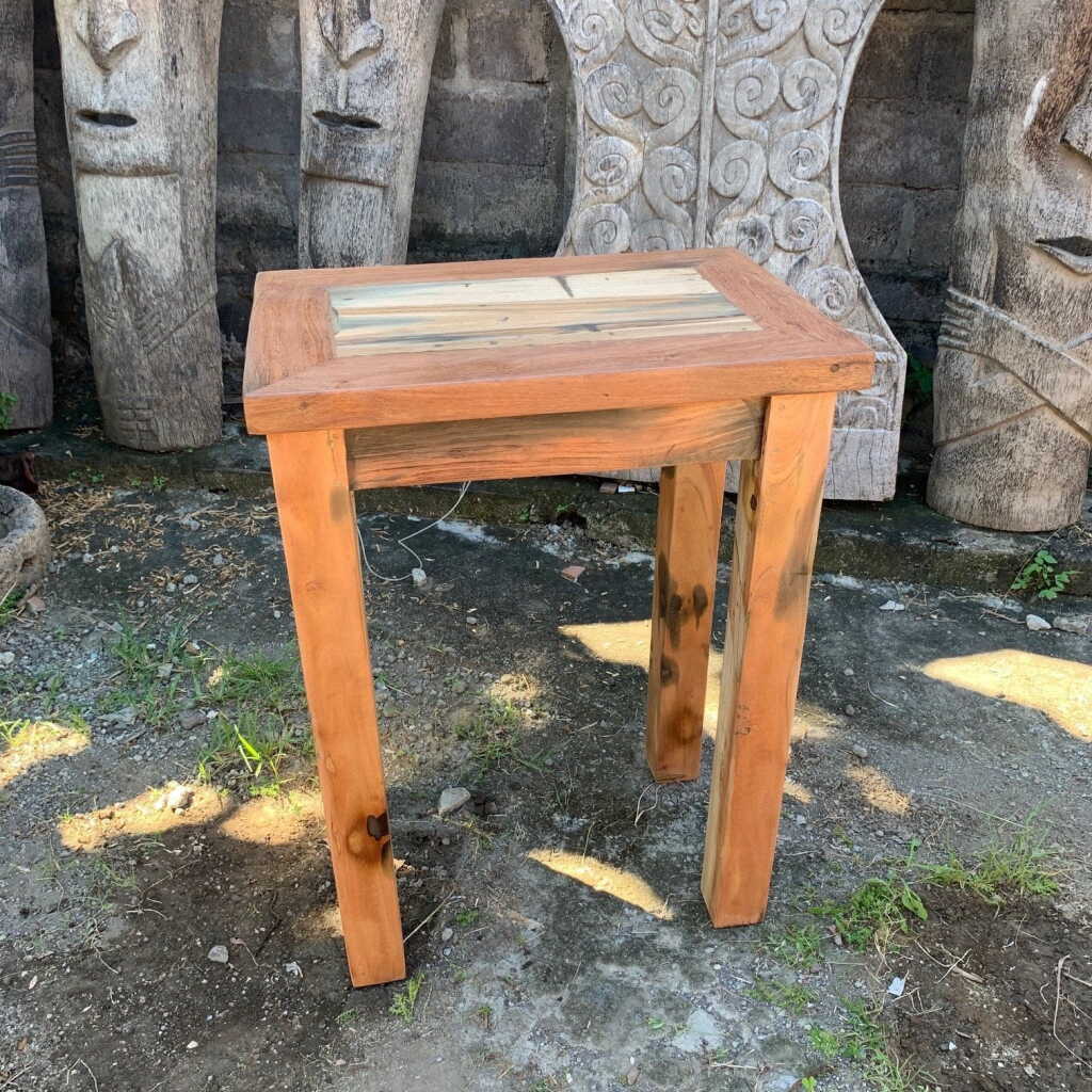 upcycled wood tall display stand or table