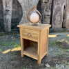 upcycled wood bedside table