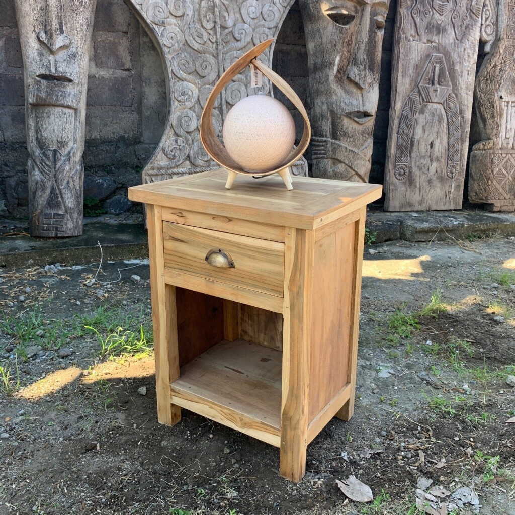 upcycled wood bedside table