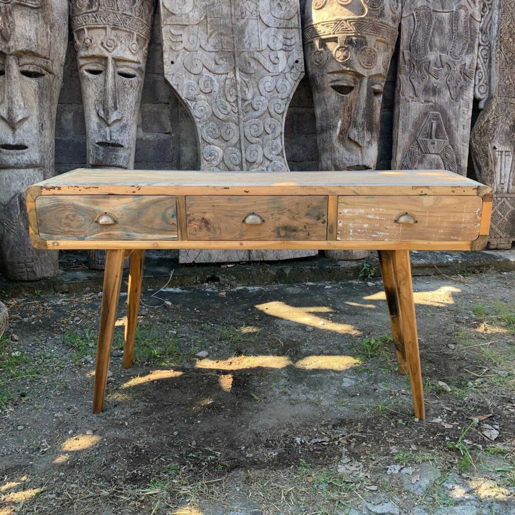 upcycled wood console table