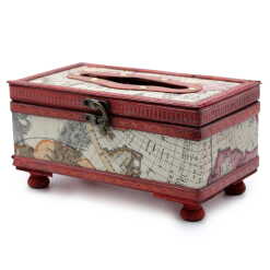 Tissue Box - Vintage Style - map design