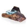 Molten Glass on Wood Candle Holder