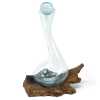 Molten Glass on Wood - Single Wine Decanter