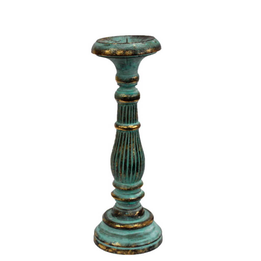 Turquoise Gold vintage-style candle stand / candlestick