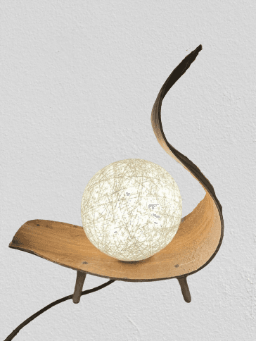 Coconut Lamp - Chocoloate Twist - lit