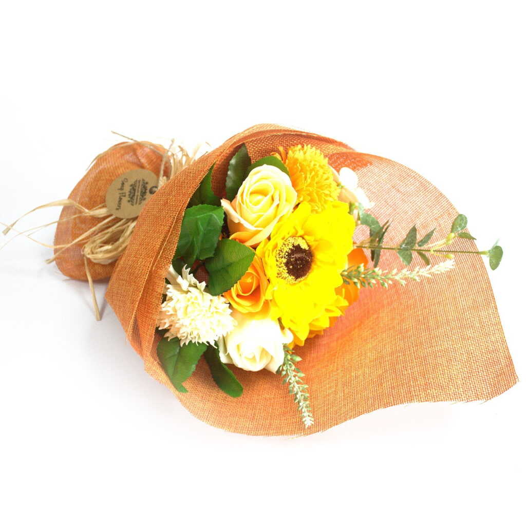 Orange bouquet on side