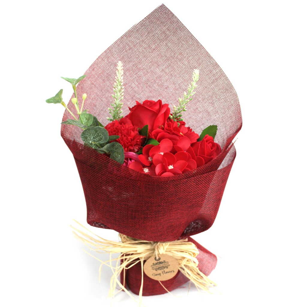 Bouquet of Soap Flowers - Red