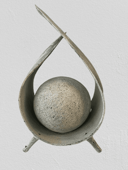 Coconut Lamp - Greywash Wrapover - off