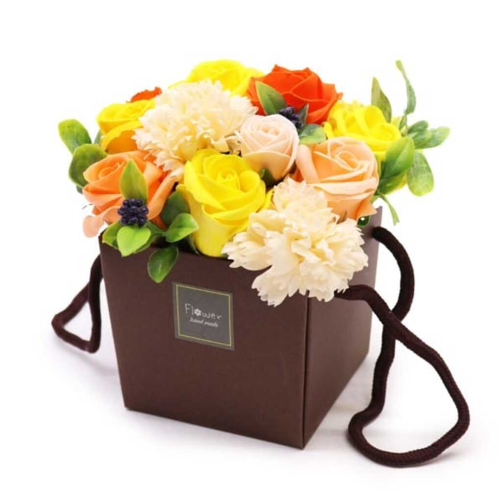 luxury springtime soap flowers in a box