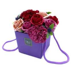luxury purple flower garden soap flowers in a box