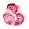 3 rose heart-shaped box - pink