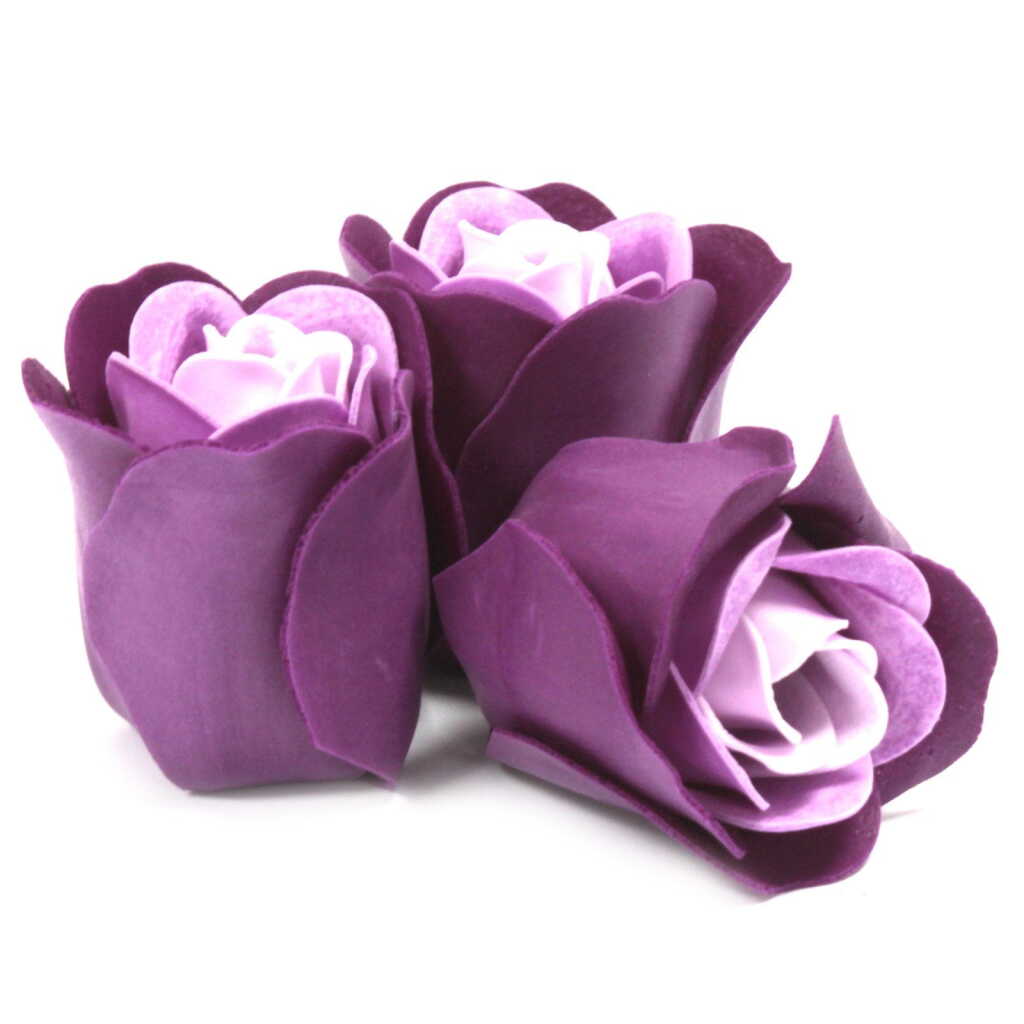 3 rose heart-shaped box - lavender