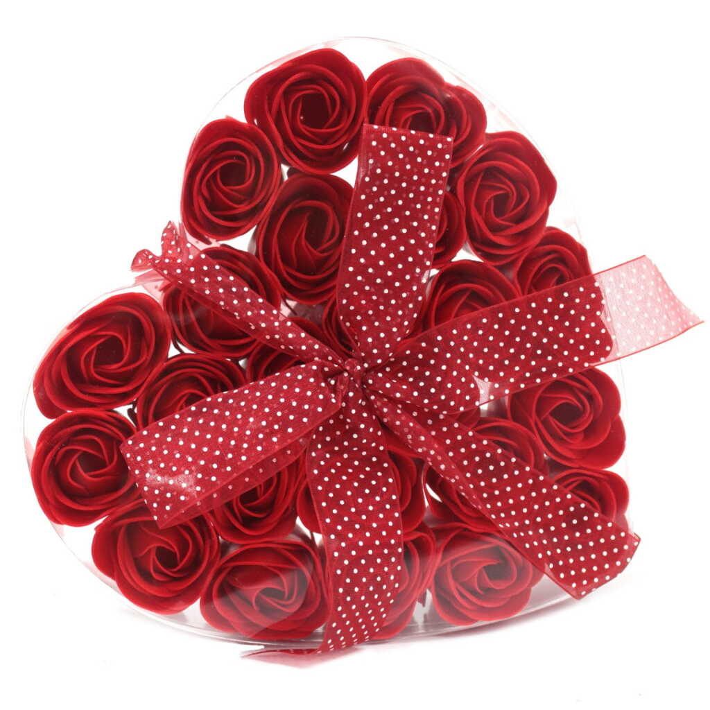 24 rose heart-shaped box