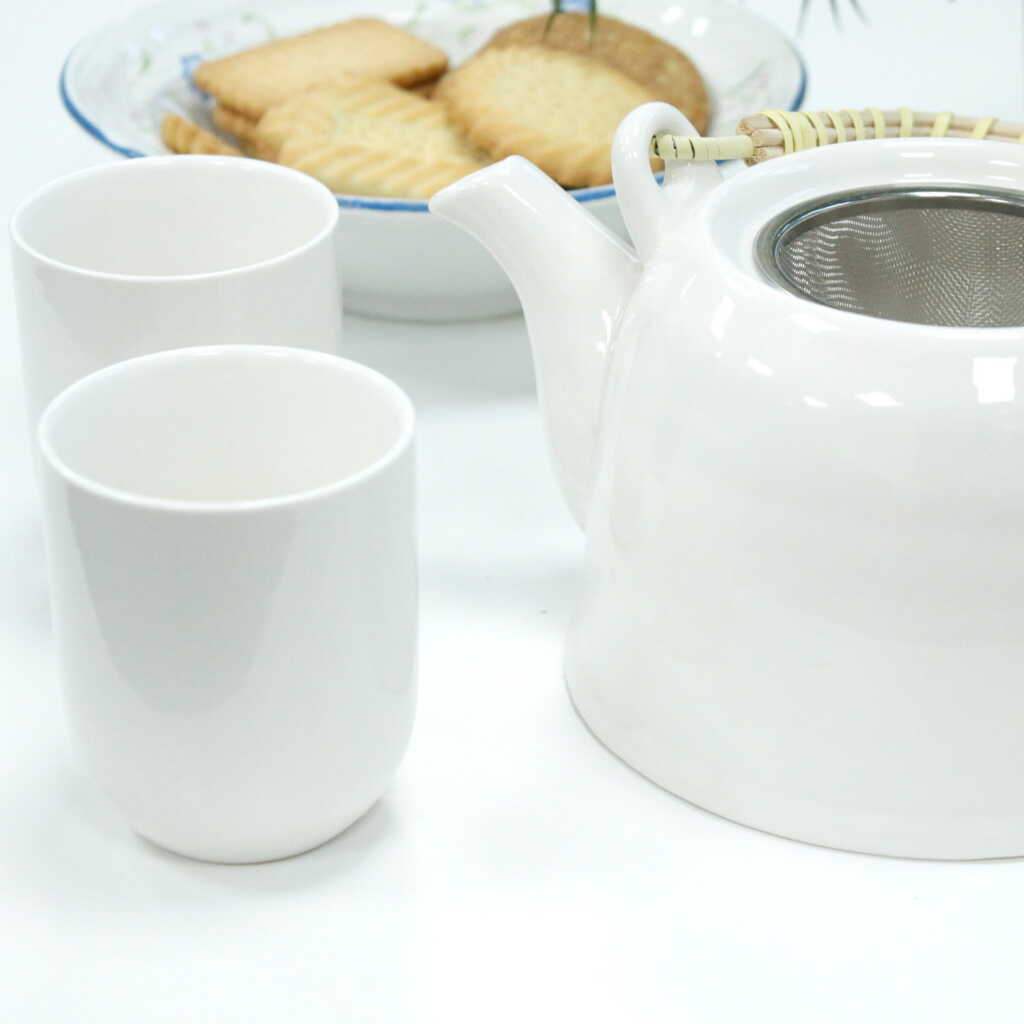 Classic white Tea set with cups