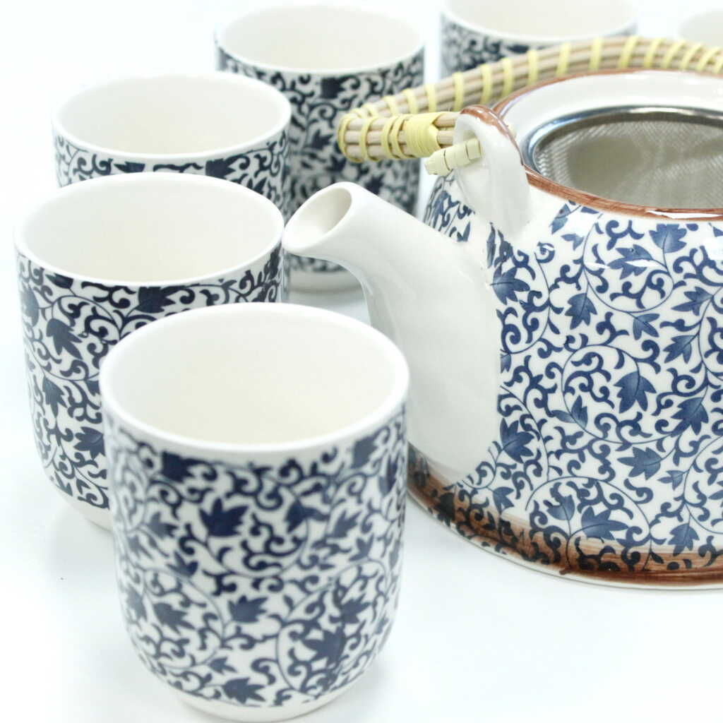 Blue Pattern Teapot set with cups