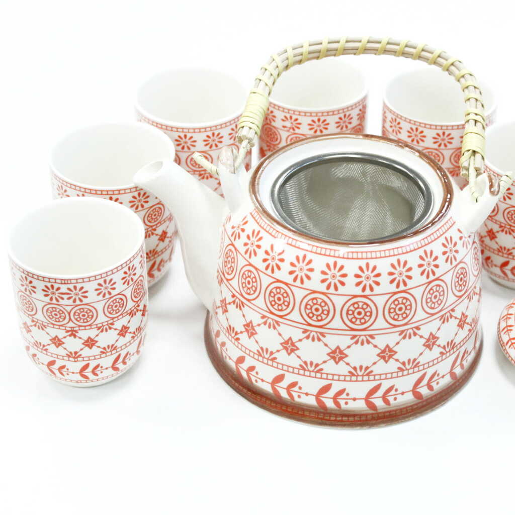 Amber Teapot and Cups Set