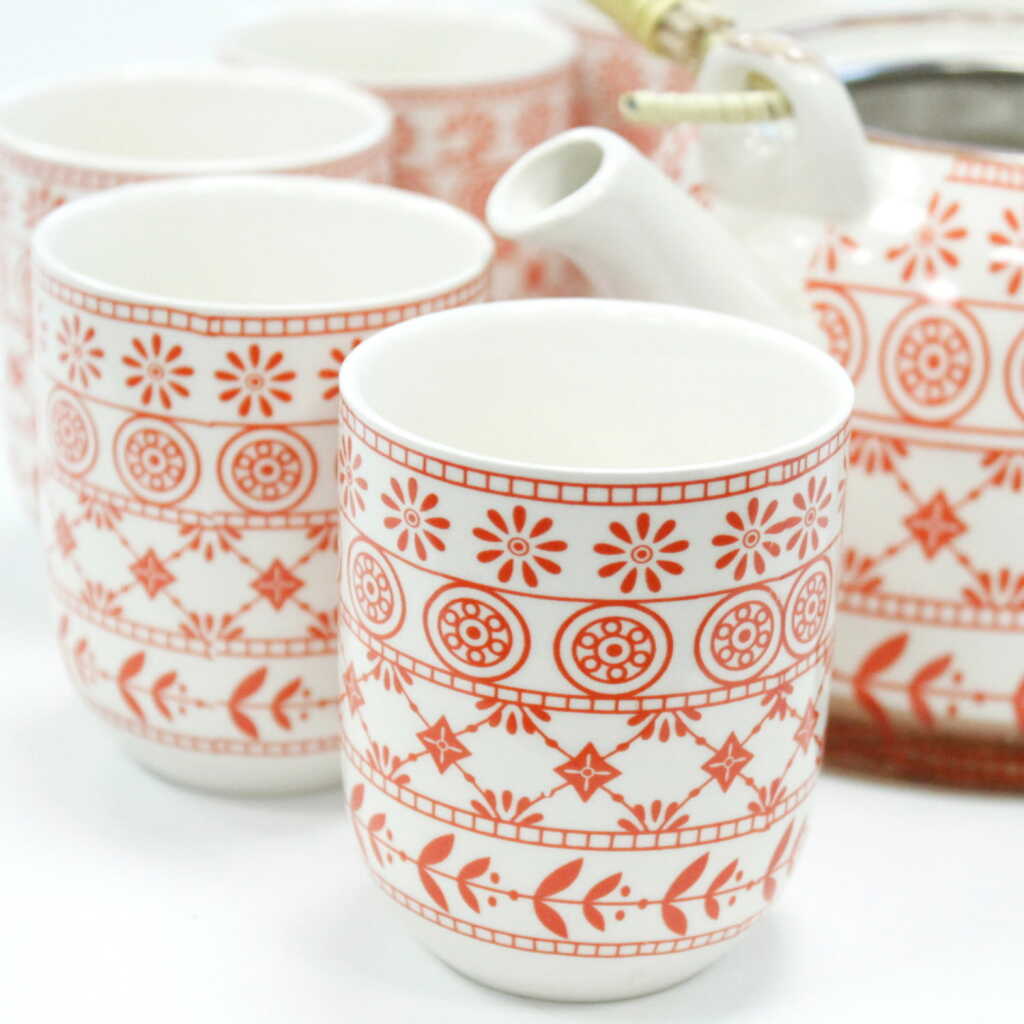 Amber Teapot and Cups Set