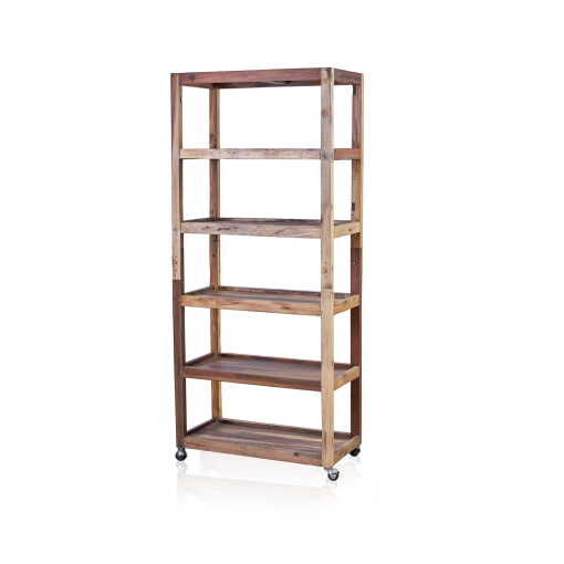 Upcycled Wood - 6 Shelf Display Unit with Castors - Image 2