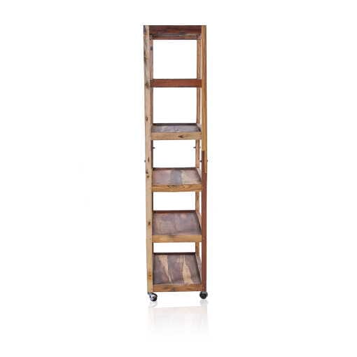 Upcycled Wood - 6 Shelf Display Unit with Castors - Image 3