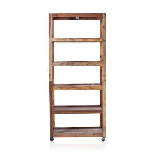 Upcycled Wood - 6 Shelf Display Unit with Castors - Image 5