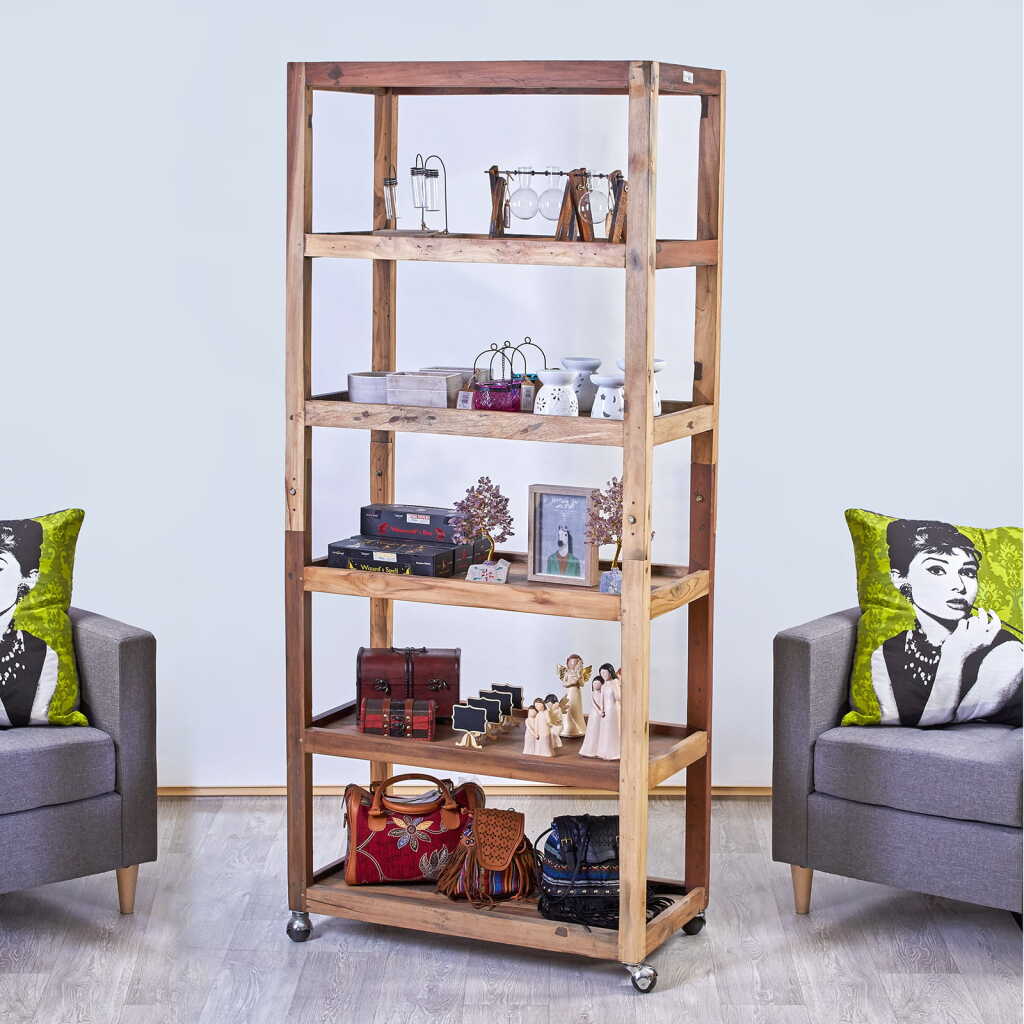 Upcycled Wood Display Unit with 6 Shelves