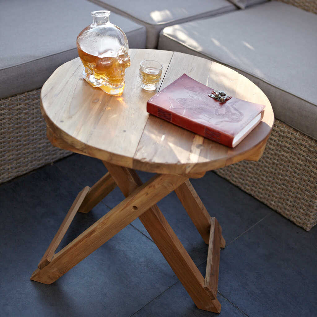 upcycled wood - round coffee table