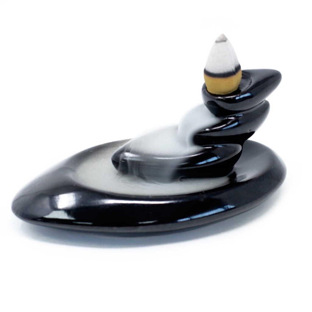 a backflow incense burner in the shape of small pebbles.