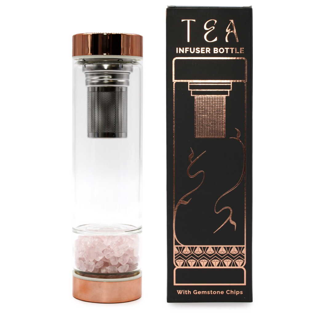 Tea Infuser with Rose Quartz crystals;