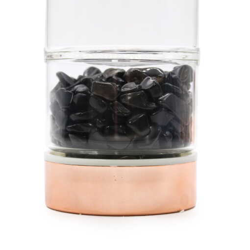 Crystal Glass Tea Infuser - Rose Gold - Onyx - Image 2