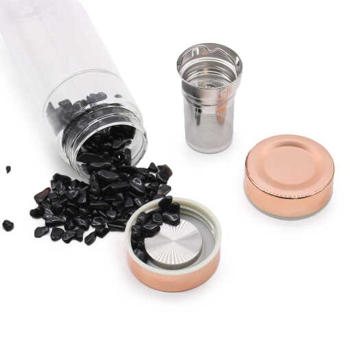 Crystal Glass Tea Infuser - Rose Gold - Onyx - Image 5