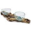 Molten Glass on Wood - two large bowls