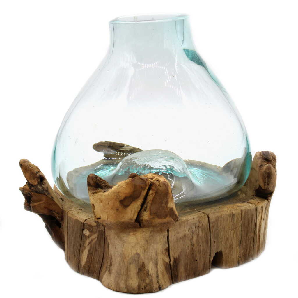 Molten Glass On Wood - large glass tank