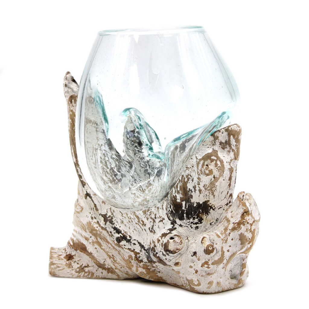Molten Glass on Wood - Whitewashed - Medium Bowl