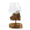 Molten Glass on Wood - large raised vase on stand