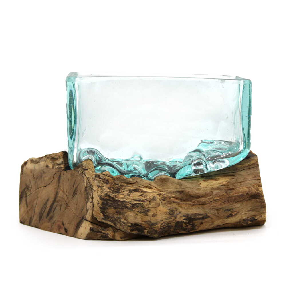 Molten Glass on Wood - medium bowl