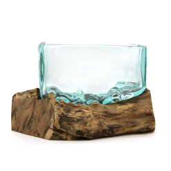 Molten Glass on Wood - medium bowl
