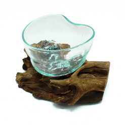 Molten Glass on Wood - Artfully Misshapen Bowl