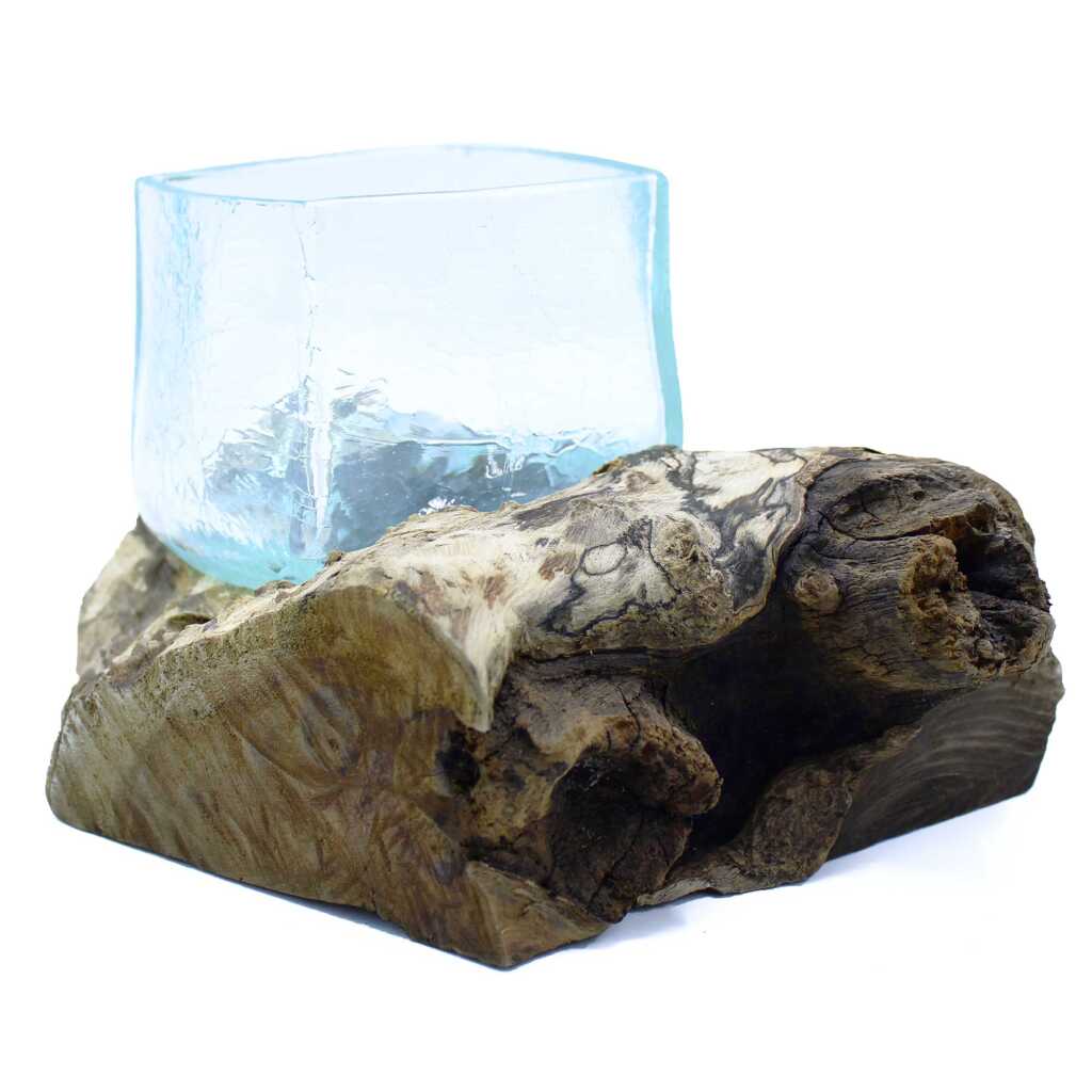 Molten Glass on Wood - Crackled Glass Tank