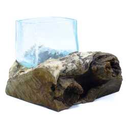 Molten Glass on Wood - Crackled Glass Tank