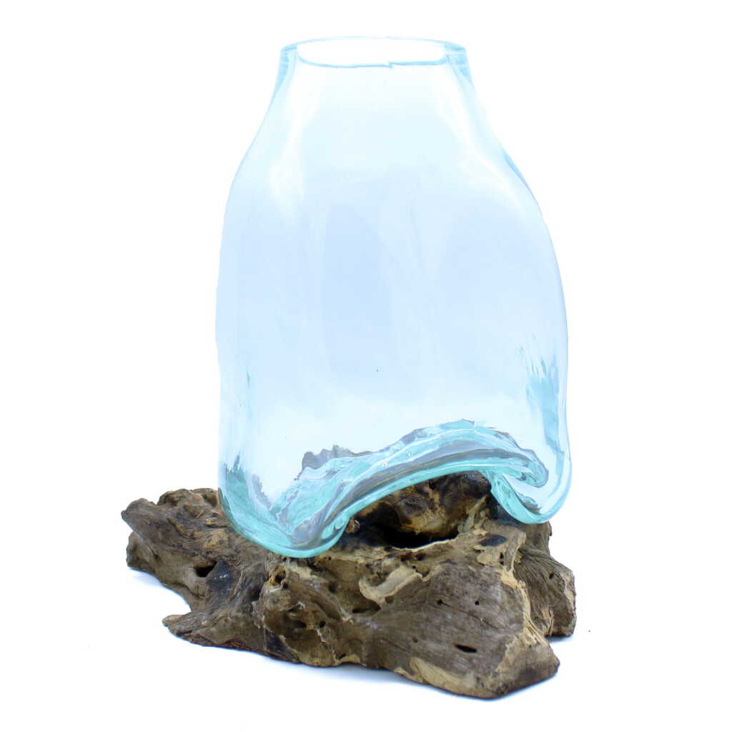 Molten Glass on Wood - Large Terrarium Jar