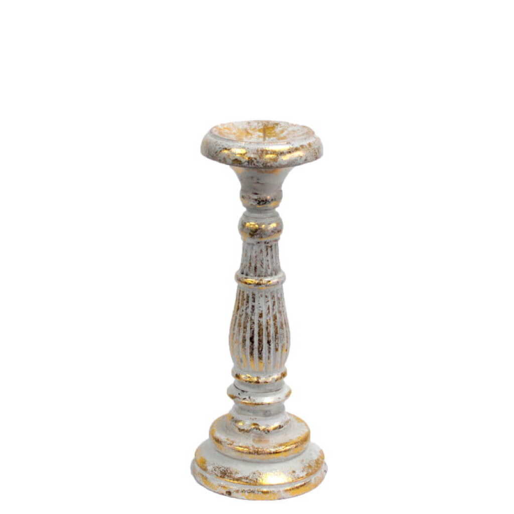 White Gold Candlestick - 30cm