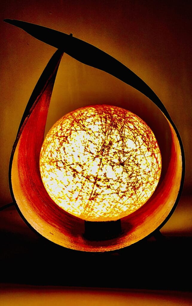 coconut leaf made into coconut lamp