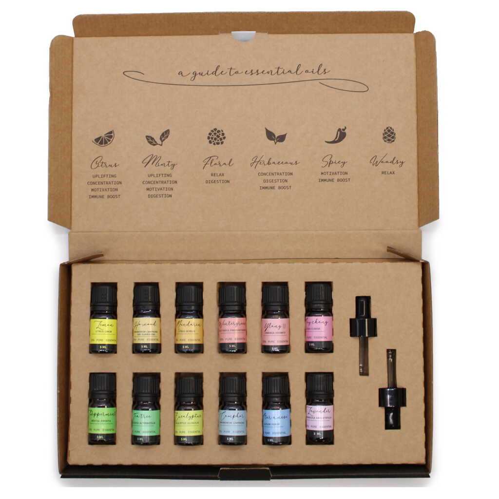 Aromatherapy Gift Set of 12 oils and 2 droppers - Starter Pack