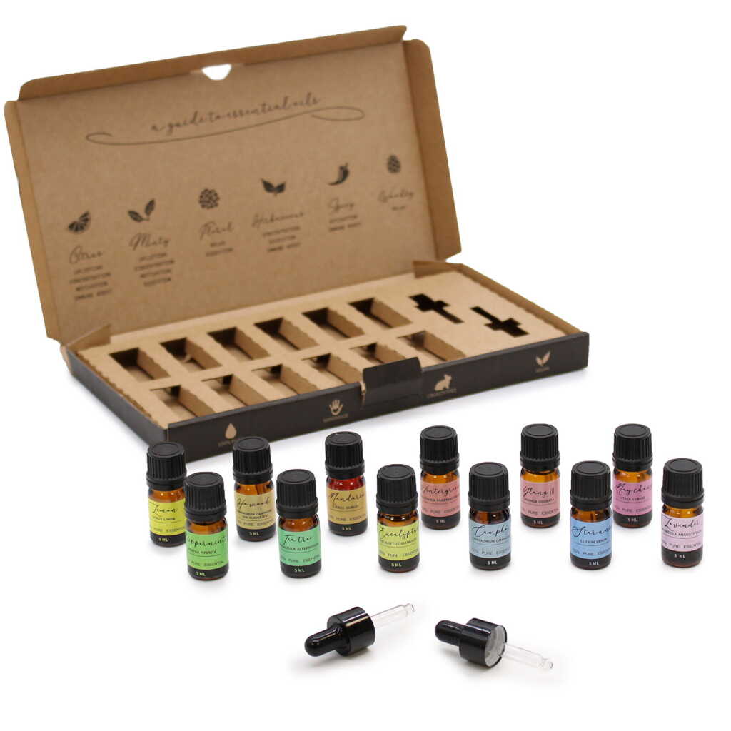 Aromatherapy Gift Set of 12 oils and 2 droppers - Starter Pack