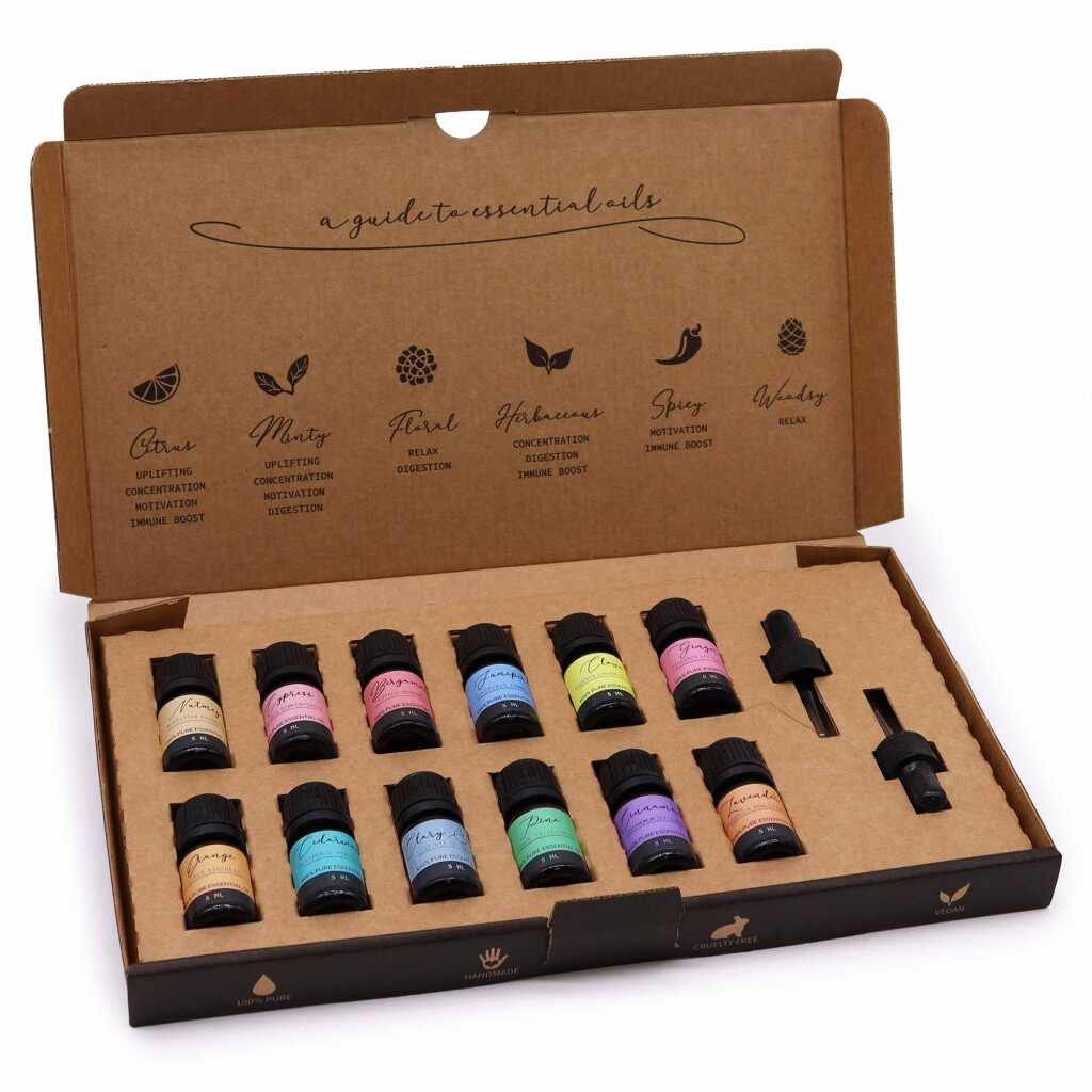 Aromatherapy Gift Set of 12 oils and 2 droppers - Autumn