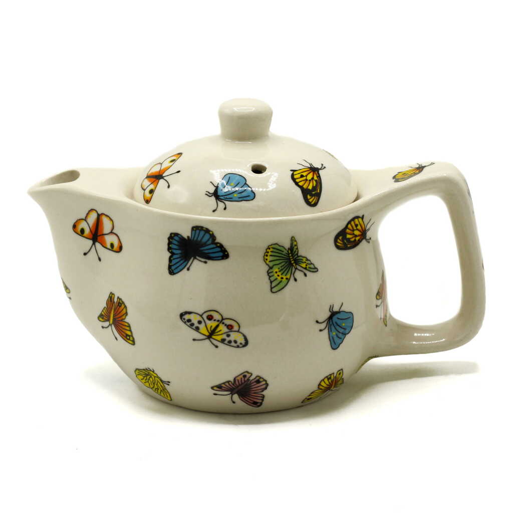 Small Herbal Teapot - Butterflies design