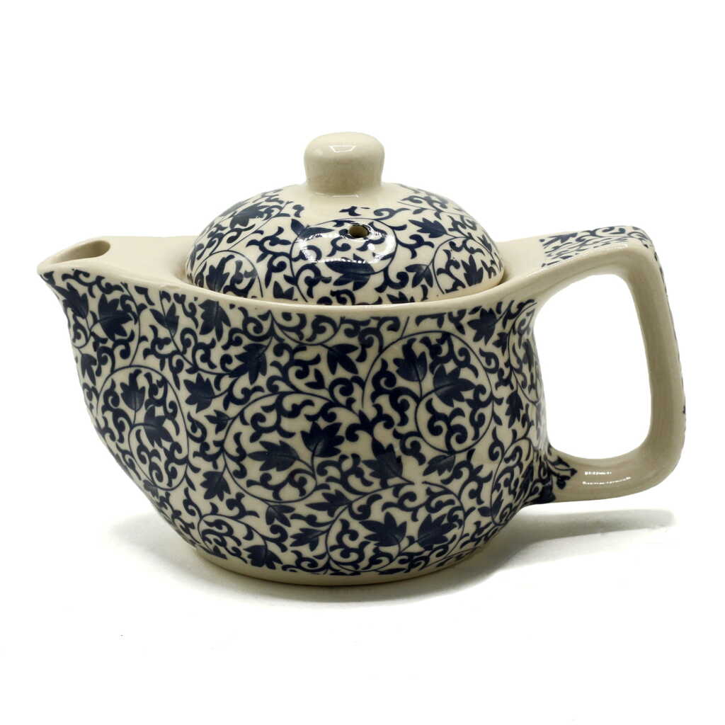 Small Herbal Teapot - Blue Leaf pattern