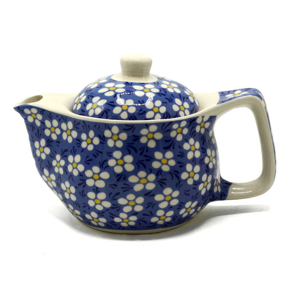 Small Herbal Teapot - Blue Daisy design