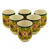 herbal tea cups - long life oriental design - set of 6
