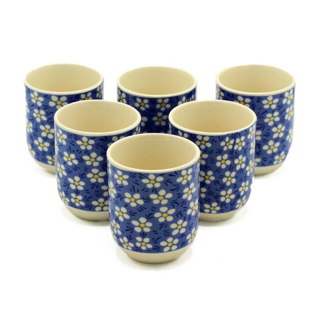 Herbal Tea Cups - blue - set of 6